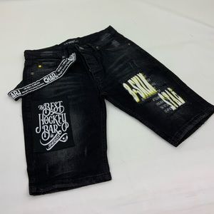 Men's Fashion Black Denim Shorts